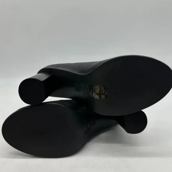 Joie Cordelia Black Leather Lace Up Peep Toe Ankle Boots Heels Sz 8 M Block Heel - Picture 5 of 10